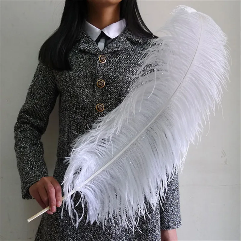 Sale 20pcs/lot Beautiful White Ostrich Feather 65-70cm/26-28inches Party Diy Christmas Craft Carnival Jewelry Plumas