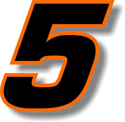 Fuzhen Boutique Decals Exterior Accessories Car Custom Race Number Square Font Black with Orange Border Sticker Graphic