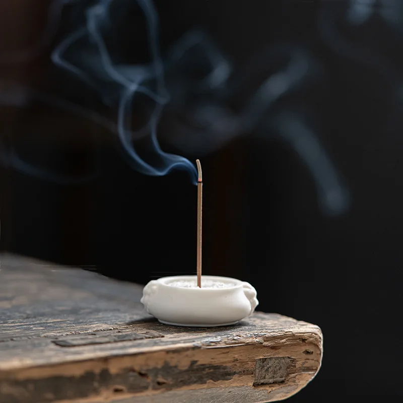 Mini Ceramic Aromatherapy Stove Zen Ornaments Tea Room Tea Desktop Home Incense Burner Incense Stick and Base Incense Burner