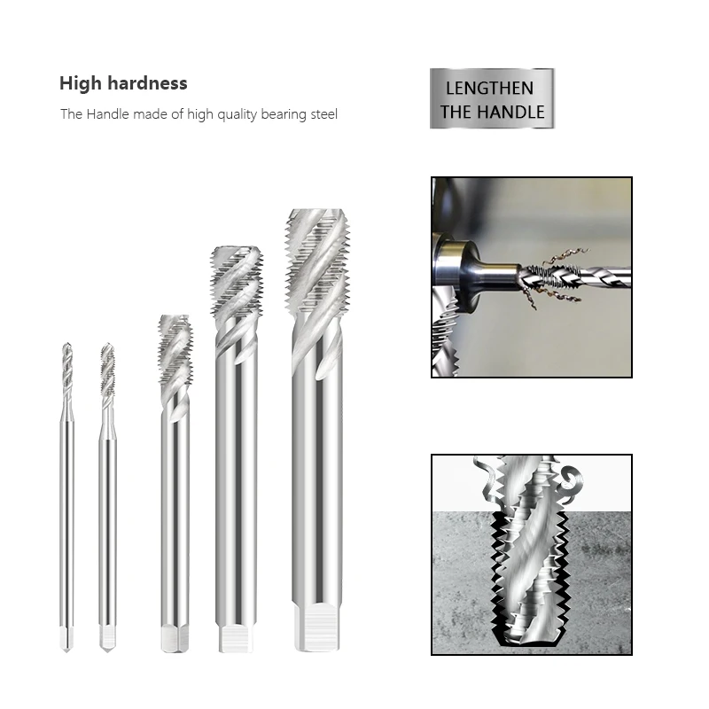 XCAN Thread Tap M2-M16 Male Metric Tap Length 100-130mm Spiral Flute Screw Tap Drill Bit HSS Threading Tool Machine Plug Tap