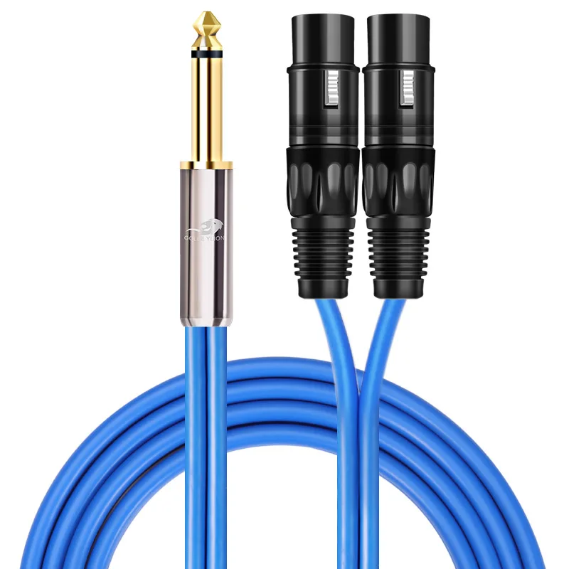 

Hifi Audio Cable TS Jack 1/4 Inch to 2 XLR Female for Guitar Amplifier 6.35mm to Dual 3 Pin XLR F OFC Cable 1M 2M 3M 5M 8M 10M