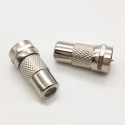 2pcs/lot Adapter F Type Male Plug to RCA Female Jack TV Video Connector Coax Cable Straight RF Coaxial