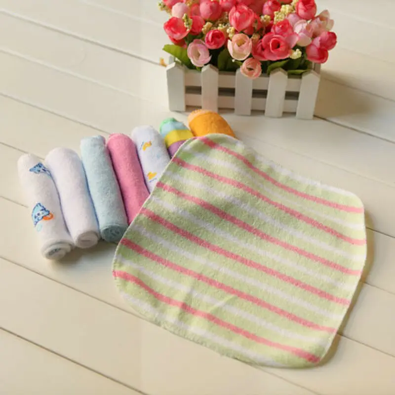 Pudcoco 8Pcs 100% Cotton BabyTowel Infant towels Newborn Bath Washcloth Bathing Feeding Wipe Cloth Soft muslin cloth	handdoek