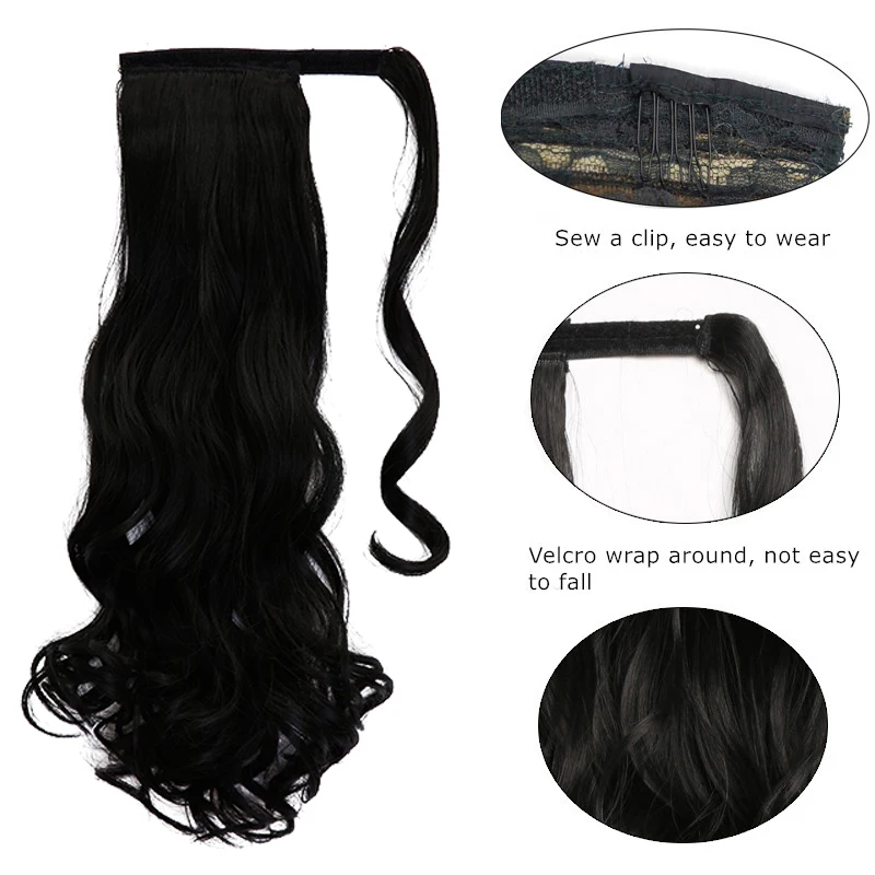 Hairpiece natural hair curly ponytail hair extension lifelike with clip natural hair pony tail for women female MUMUPI