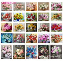 GATYZTORY Frame DIY Painting By Numbers Flowers acrylic paint by number kits Oil Paint By Numbers For Home Decors Gift