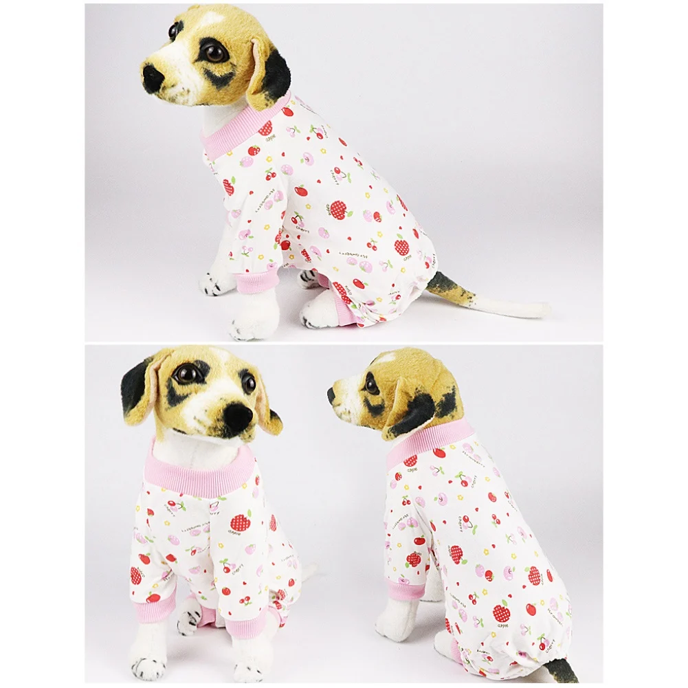 Pet Dog Printed Pajamas Pet Jumpsuit for Kitten Puppy Sleepingwear Clothing Four-legged Yorkshir Shirt