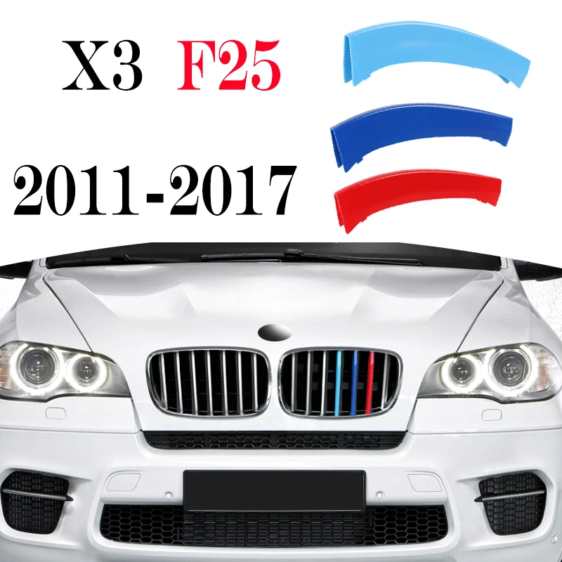 3 Stück Auto gitter Zierleiste für BMW x1 x2 x3 x4 x5 x6 x7 e84 f48 f49 f39 e83 f25 g01 f26 g02 e70 f15 e53 g05 e71 e72 f16 g06 g07