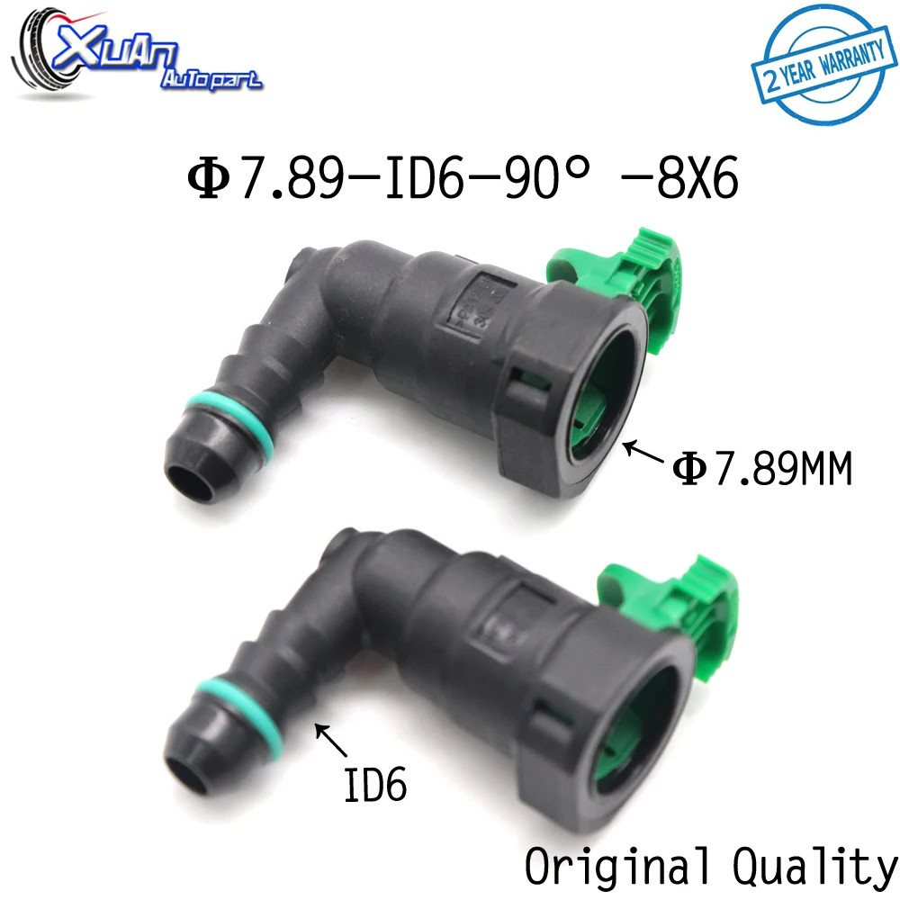 XUAN 2pcs/lot 7.89mm ID6 90 degree 5/16 Fuel Pipe Joint Fuel Line Quick Connector for Buick Encore for Cadillac SRX American car