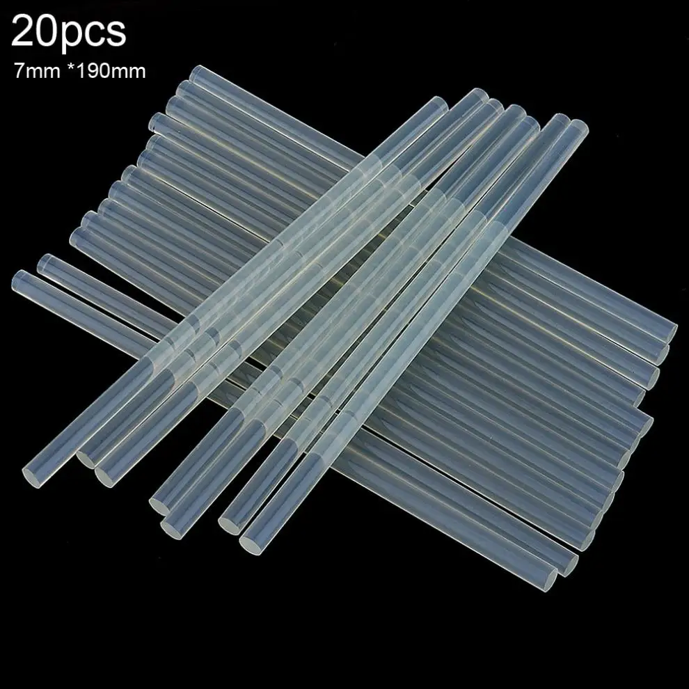 

20pcs/set 7mmx190mm Transparent Hot Melt Gun Glue Sticks Gun Adhesive DIY Tools for Hot Melt Glue Gun Repair Alloy Accessories