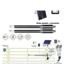 New Saving Solar Powered Swing Gate Opener Operator kit DC24V Support solar system door opener automatic gate motor C05