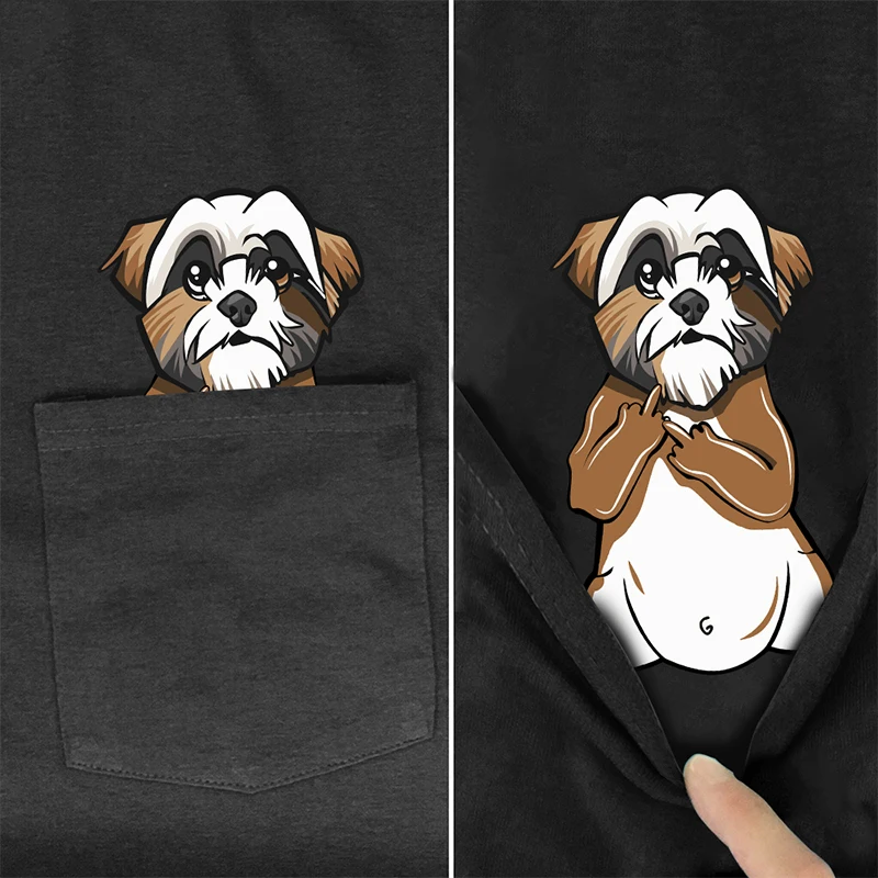 CLOOCL Cocker Spaniel T-Shirt Fashion Animals Pocket Printed T-shirt Men\'s for Women Shirts Harajuku Casual Tops Cotton Tees