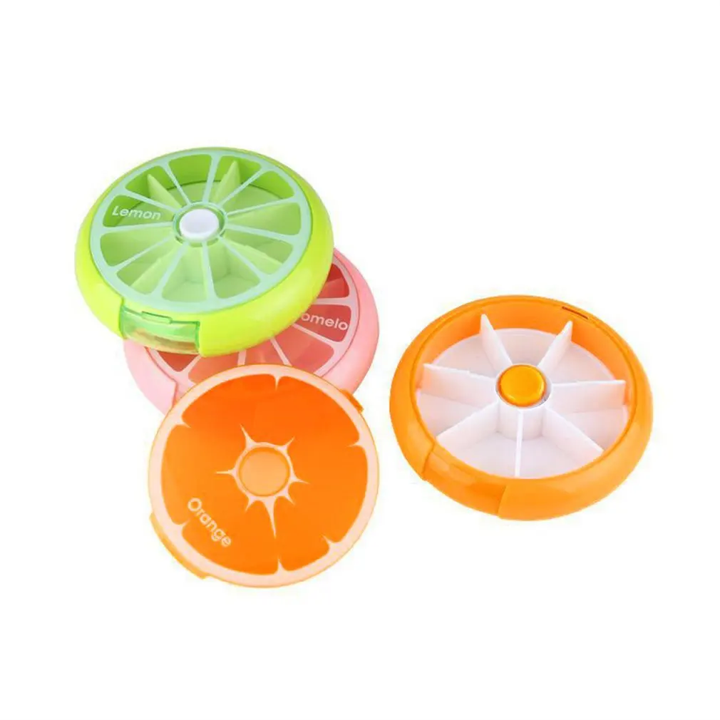 Pill Box Fruit Shaped Vitamin 7 Day Weekly Medicine Pillbox Tablet Storage Case Container Cases Travel Round Health Care