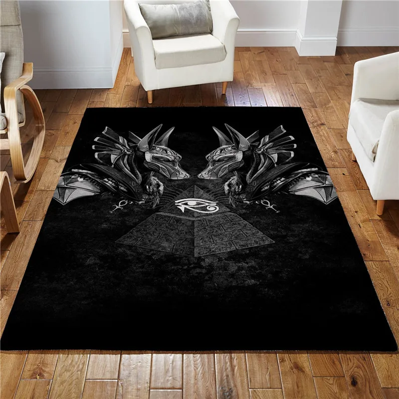 Horus Eye Egypt Anubis Ancient 3D print Rug Floor Mat Rug Non-slip Mat Dining Room Living Room Soft Bedroom Carpet