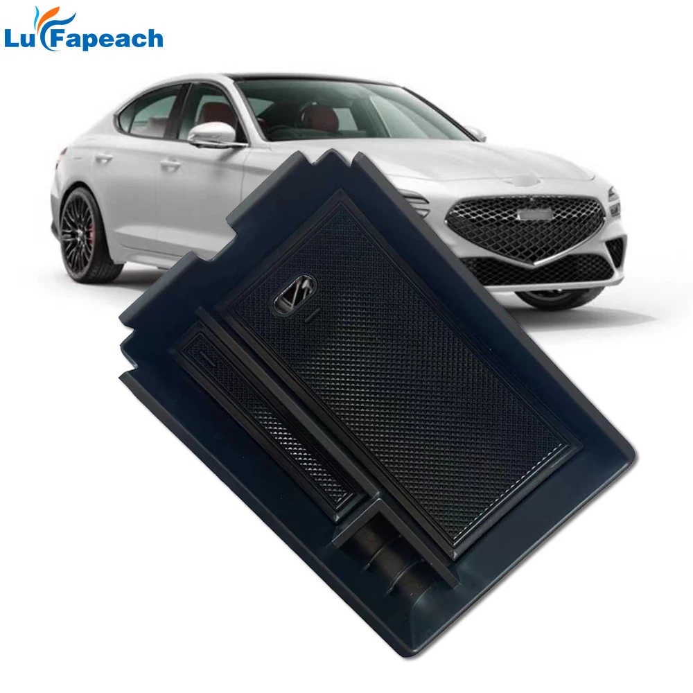 

Car Black Armrest Storage Box Suitable For Korean Version Of Genesis G70 Central Control Center ABS Interior Modification Device