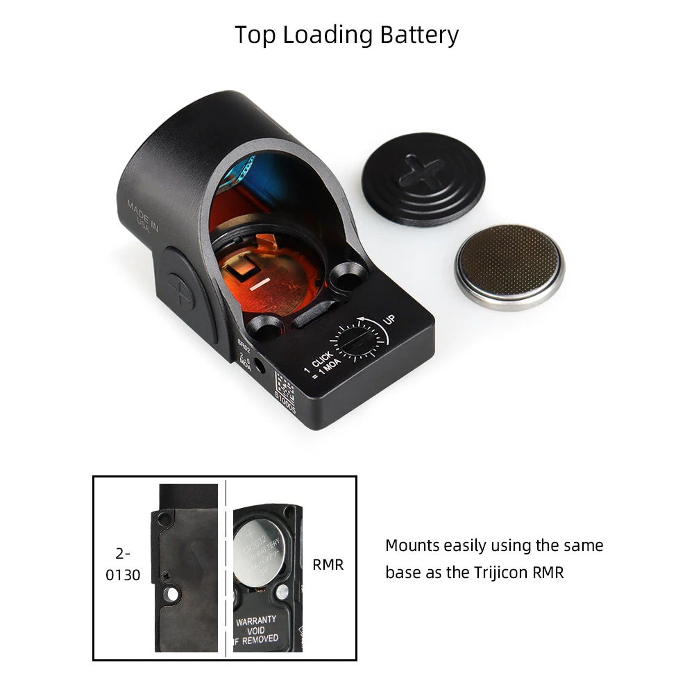 Imagem -06 - Mini Rmr Sro Red Dot Sight Colimador Rifle Reflex Sight Scope Caber 20 mm Tecelão Ferroviário para Caça Rifle Gz20130