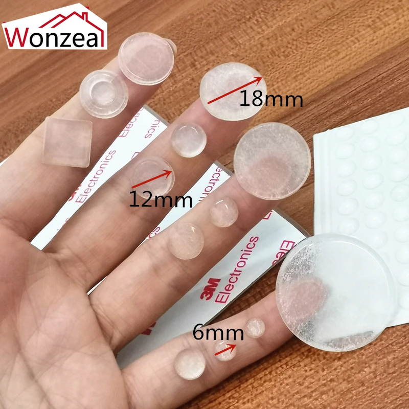 Door Stopper Cabinet Rubber Silicone Pads Transparent Black Furniture Fittings Self-Adhesive Drops Dampers For Kitchen Hardware image 2