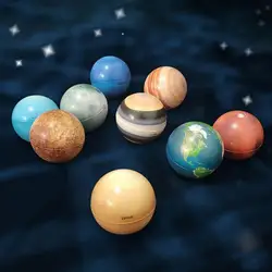 6.3cm Earth Ball Eight Planets Moon Star Ball Color Elastic Gift Printing Bouncy Rubber Sponge Toy J8d1