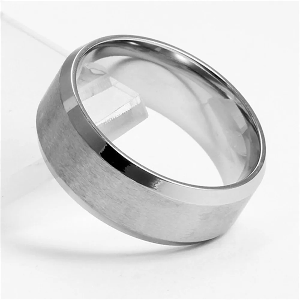 Fashion Jewelry Cubic Zirconia Silver Color Stainless Steel Couple Ring Engagement Valentine\'s Day Gift