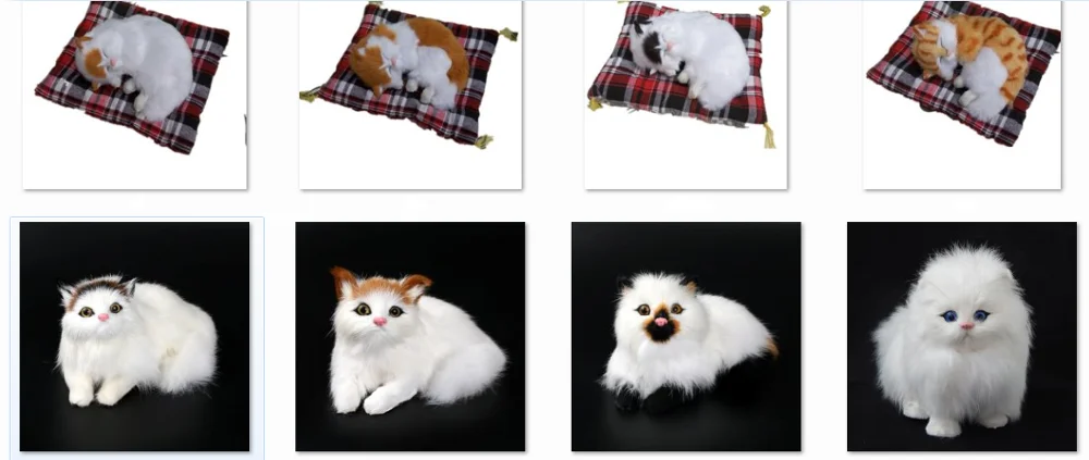 Lifelike Cat Hard Model Ornament with Sound Polyethylene & Furs Desktop Decoration Handicraft Gift Miaow A3218