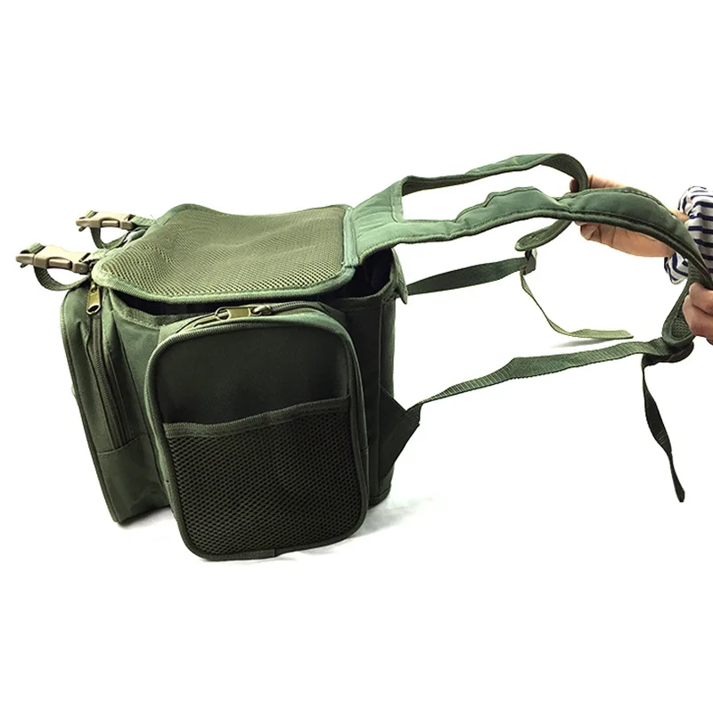 green waterproof multi-functional fishing box Lure backpack nylon Lures bag  leisure   gear pouch