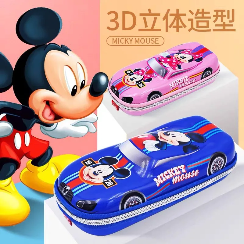 Disney stationery box cartoon car shape pencil case 3D embossed large capacity pencil bag school supplies birthday gift