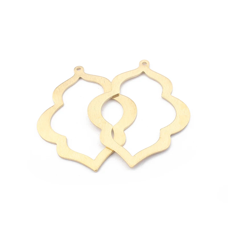 10pcs Brass Polished Dull Charms Open Symmetrical Pattern Pendant Accessories Fashion Charms For DIY Earring Jewelry Making