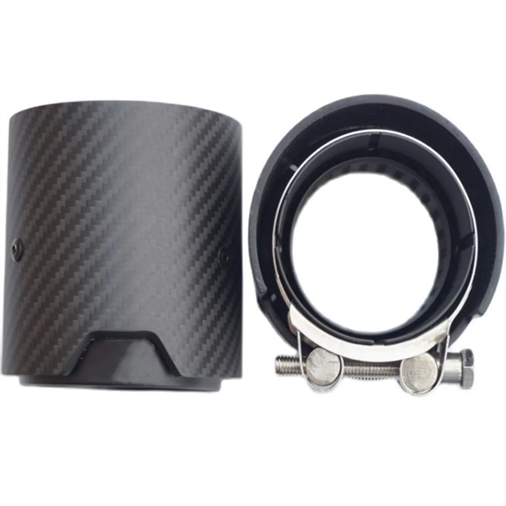 1 Piece M Performance glossy Black stainless steel Carbon Fiber Exhaut Tip Muffler For BMW F87/F80/F82/F83 M2 M3 M4 Series