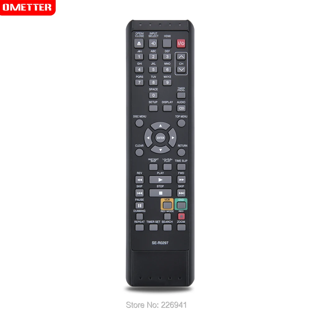 SE-R0297เปลี่ยนรีโมทคอนโทรลที่ใช้งานได้สำหรับ Toshiba DVD Recorder/CVR Combo D-VR7 DVR7 D-VR7KC DVR7KC D-VR7KC2 DVR7KC2
