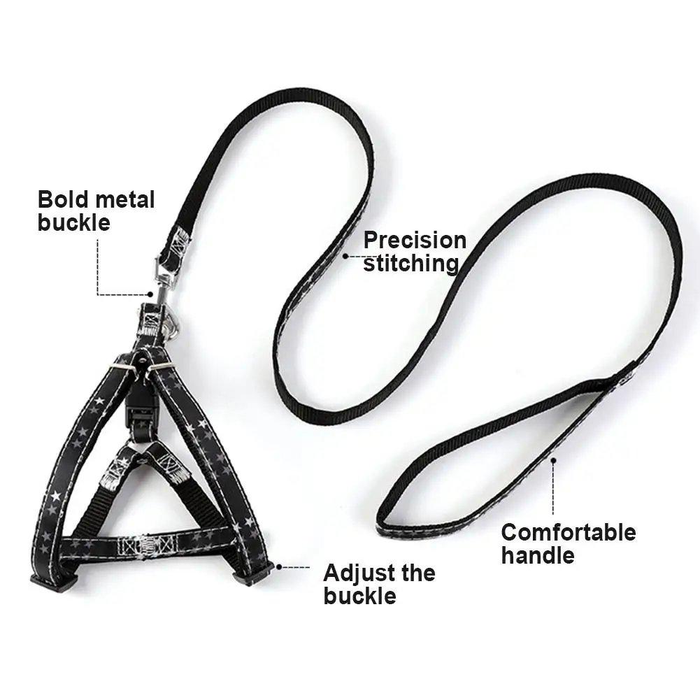Pet Traction Rope Adjustable Cartoon Polyester Dog Puppy Traction Rope Leash Belt Pet Accessory