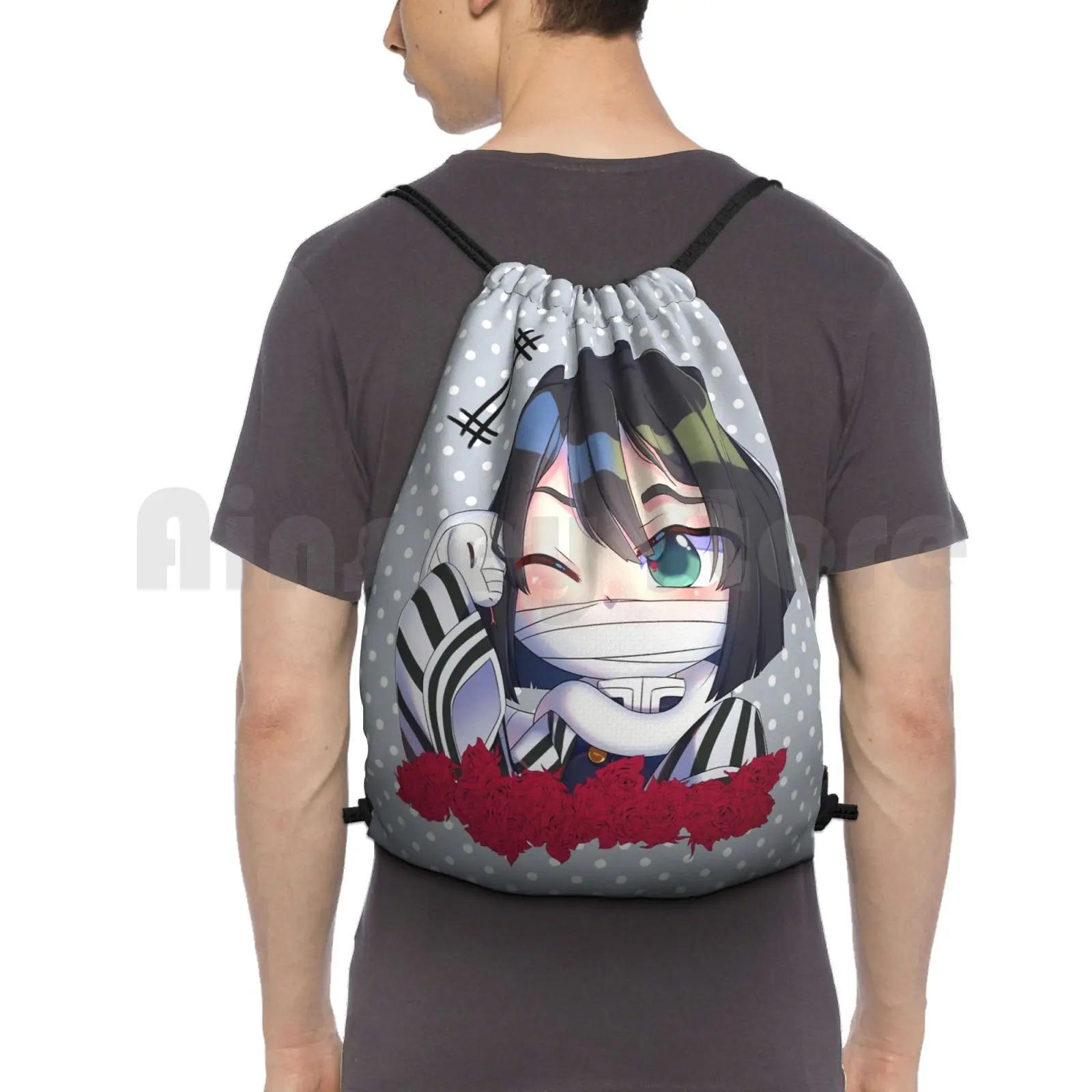 

Obanai Iguro , Kimetsu No Yaiba ( Demon ) Backpack Drawstring Bag Riding Climbing Gym Bag Kimetsu No Yaiba Obanai Iguro
