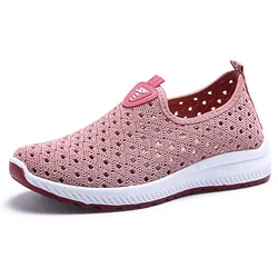 Summer Women Shoes Breathable Mesh Sneakers Shoes Ladies Slip on Flats Socofy Loafers Shoes Fashion Trainers Women