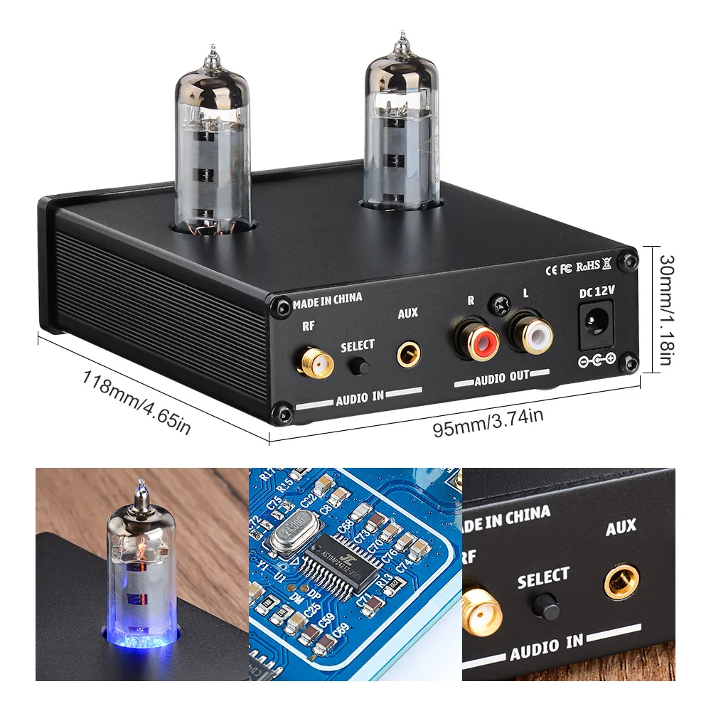 2025 6K4 Vacuum Tube Amplifier Preamplifier Bluetooth 5.0 Preamp AMP With Treble Bass Tone Adjustment For Home Sound Theater