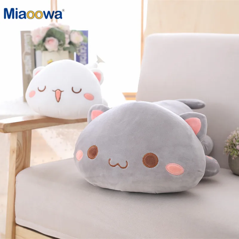 1szt 35/50/65cm Kawaii Leżący kot Pluszowe zabawki Wypchana urocza lalka kot Urocza poduszka dla zwierząt Miękka poduszka z kreskówek Prezent świąteczny dla dzieci