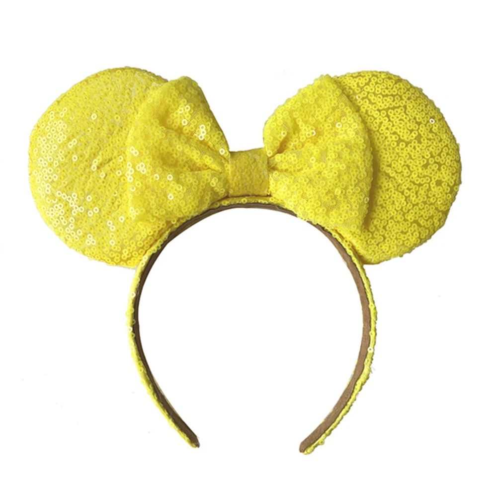 Fashion Mickey Mouse Ears Headband Women Sequin Ears Headband Party Festival Hair band Hallowmas Hair Bow Girls Hair Accessories