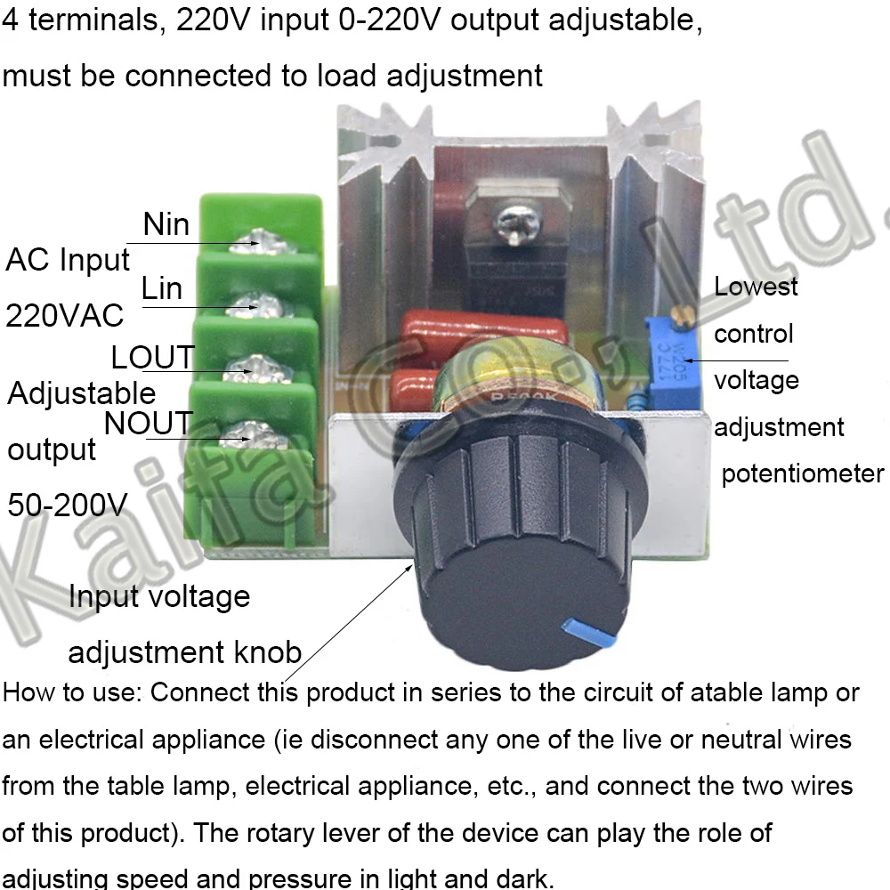 AC 220V 2000W SCR Voltage Regulator Dimming Dimmers Motor Speed Controller Thermostat Electronic Voltage Regulator Module