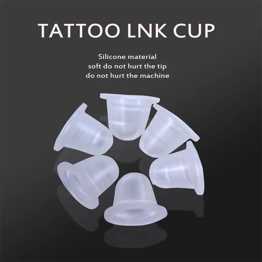 50PCS Soft Microblading Tattoo Ink Cup Cap Pigment Silicone Ink Holder Container For Permanent Makeup Tattoo Accessory Supply