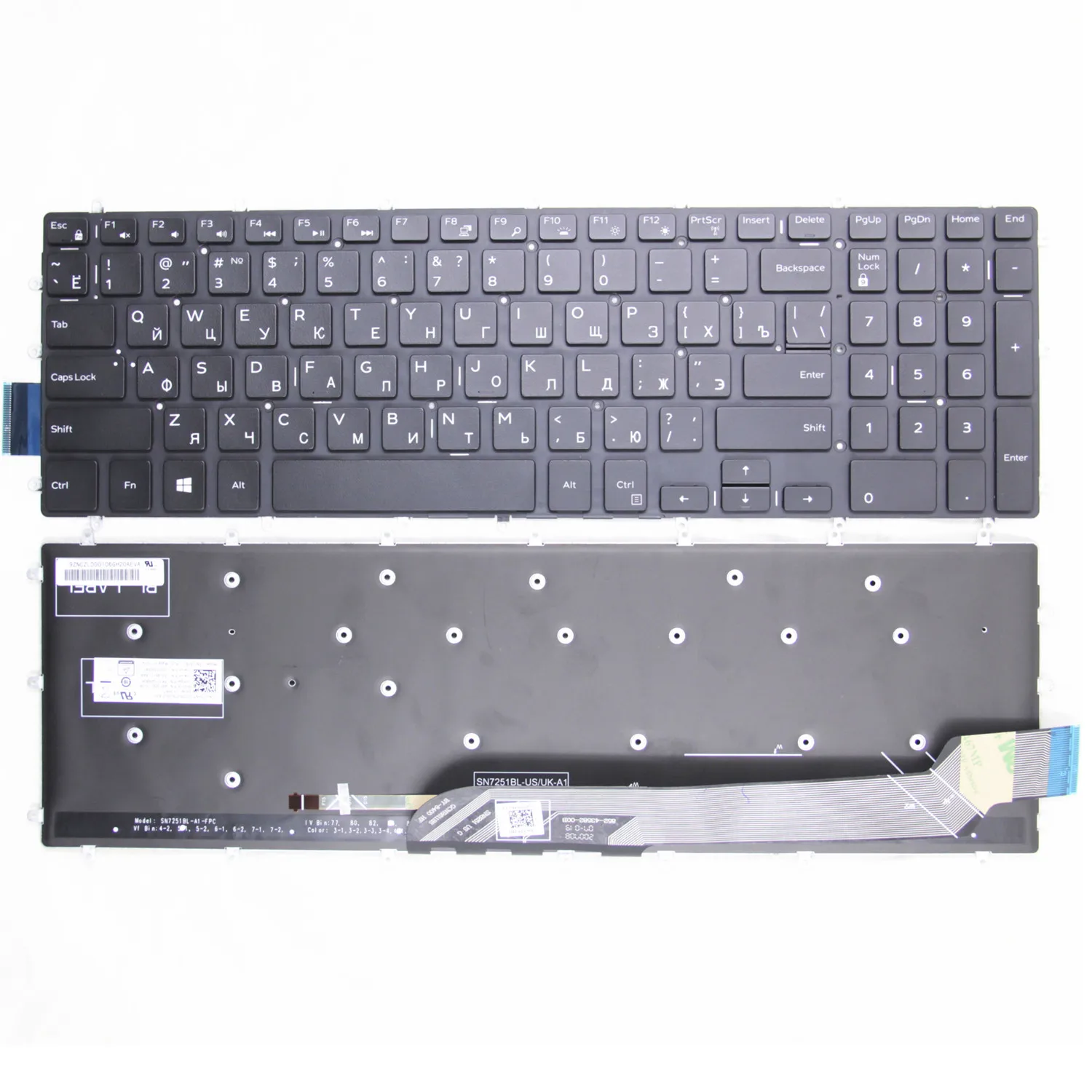 Teclado ruso Original para Dell 5583, 3572, 3578, 7577, G5, 5590, 5587, G7, 7790, 7580, 7590, G3, 3590, P72F, P71F y RU, nuevo, retroiluminado