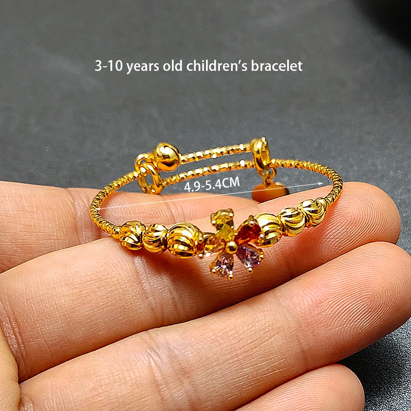 20 Styles Dubai Gold Color Baby Bangles For Kids Baby Promotion Sale Child Birthday Gifts Children'S Bracelets