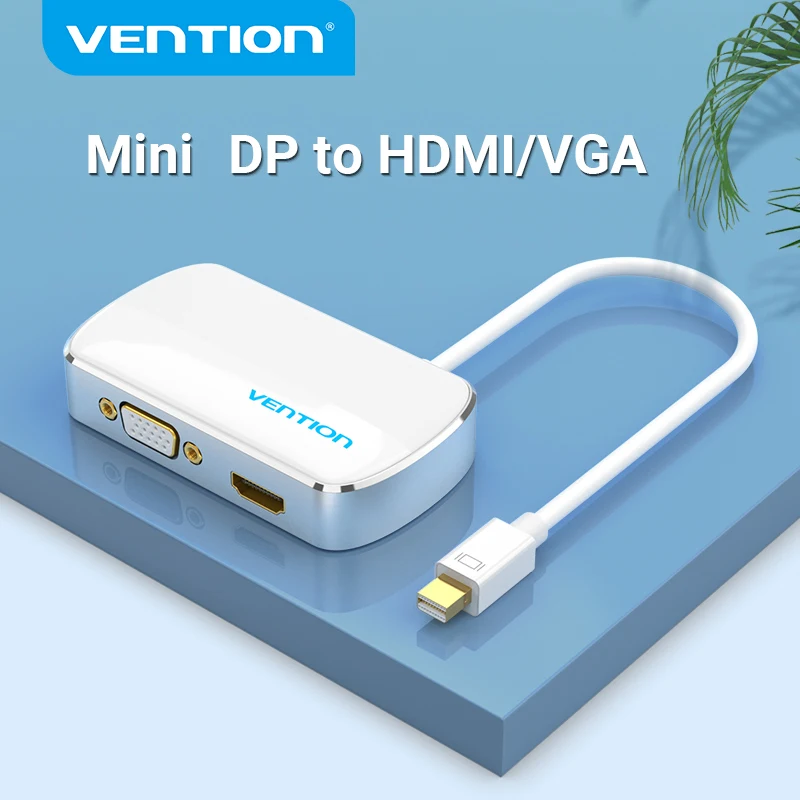 Vention Mini DisplayPort konwerter na HDMI VGA Adapter 2 w 1 dla Macbook Pro monitor TV Mini wyświetlacz Port na HDMI VGA DP kabel