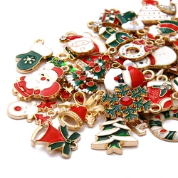 10Pcs Random Alloy Christmas Pendant Charms DIY Bracelet Pendant Neacklace Accessories Craft For Jewelry Making Findings
