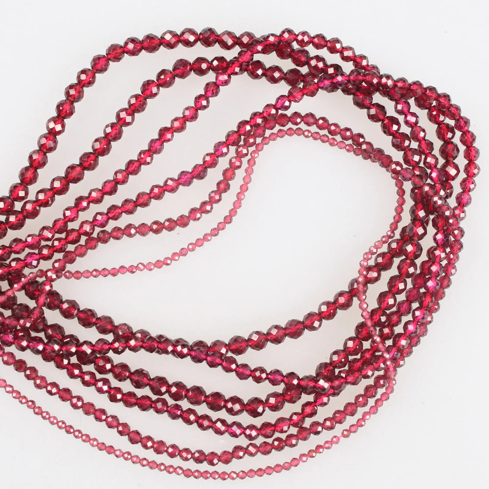 AAAAA Natural Stone Beads Small Faceted Garnet Top Grade Garnet Loose Beads 2 3 4mm For Bracelet Necklace Jewelry Making