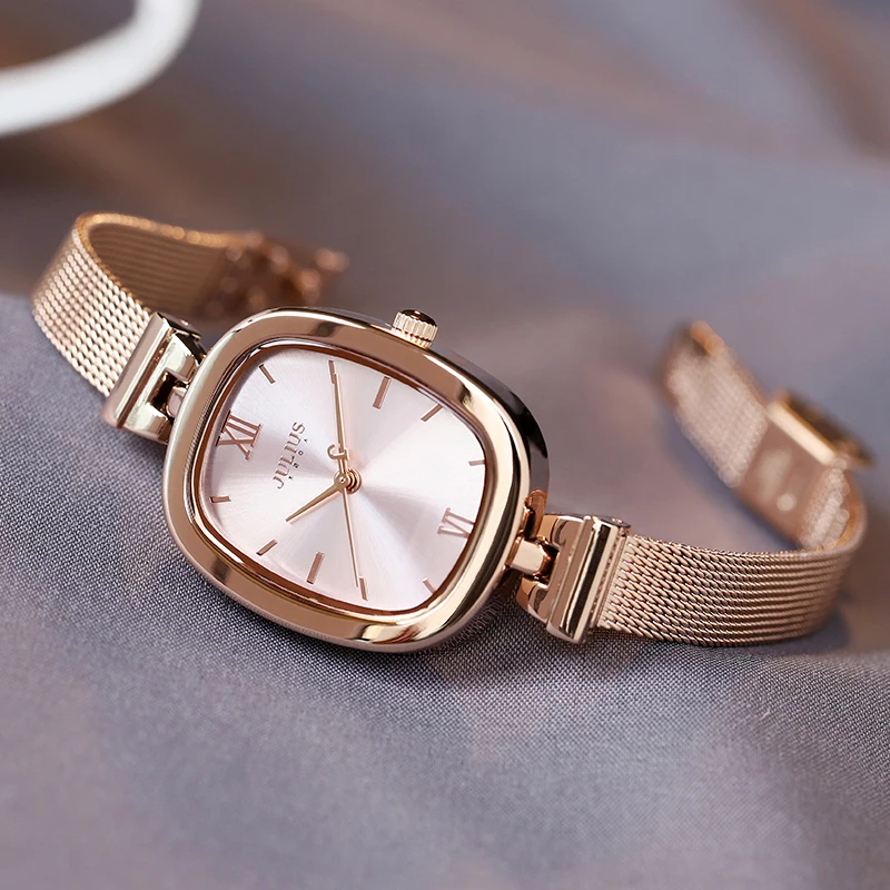 New Simple Women\'s Watch Japan Mov\'t Lady Hours Fine Fashion Stainless Steel Bracelet Clock Girl\'s Cute Gift Julius Box 1173
