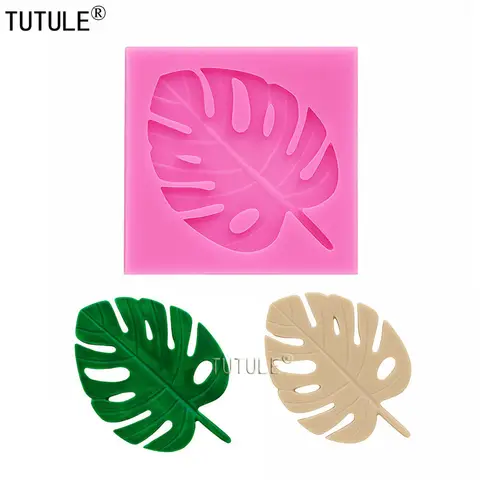 거북이 잎 실리콘 몰드 DIY 수제 초콜릿 플립 케이크 디저트 장식 잎 실리콘 몰드, 점토 몰드 베이킹 몰드