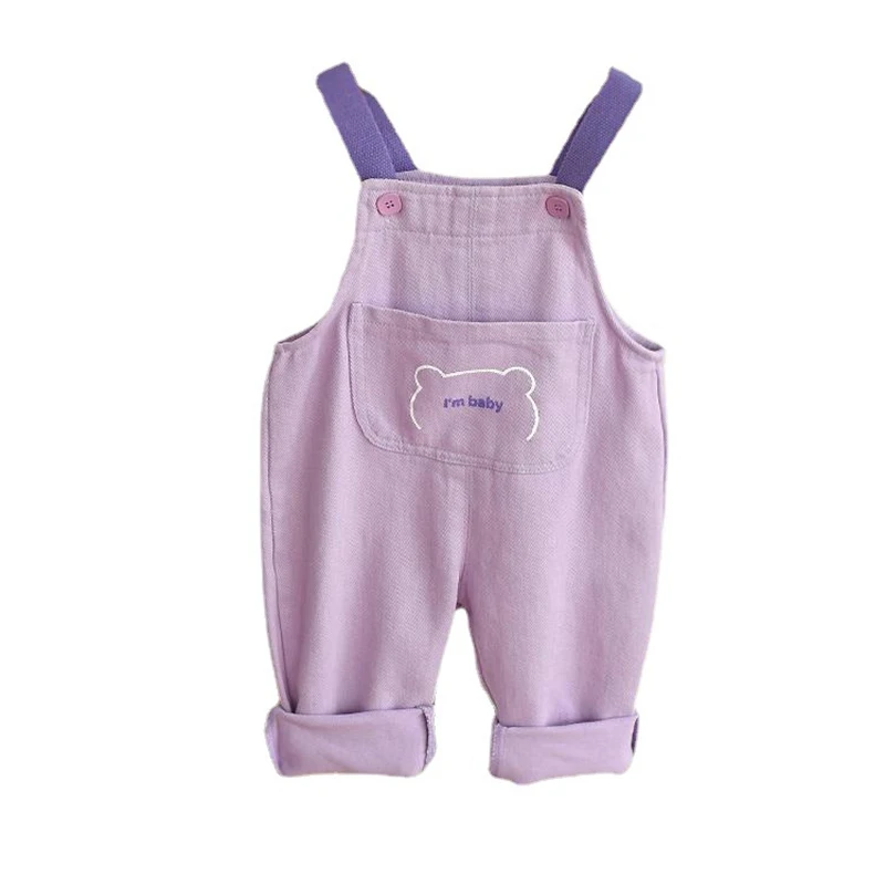 

2021 Baby Autumn Overalls Infant Long Pant 0-5 Years Kids Spring Fashion Cute Cartoon Rompers Baby Girls Buttons Jumpsuit