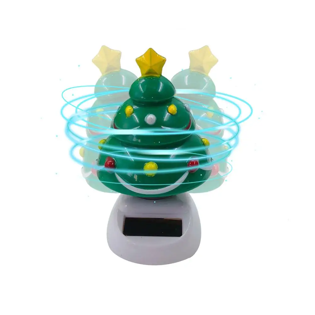 Autonomous Ornament Solar Swinging Christmas Tree Energy-Saving Car Interor Decoration Christmas Dancing Doll Ornament Idea Gift