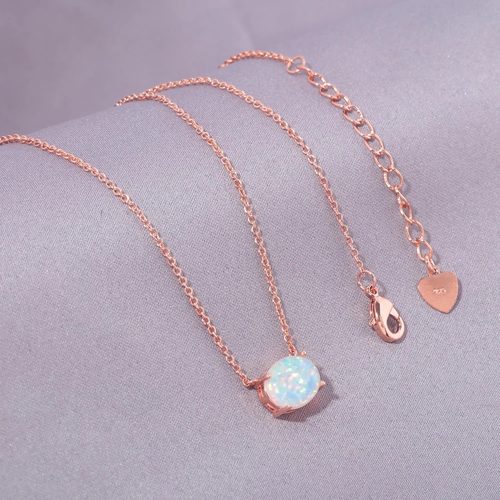 CiNily Natural Stone Pendant Delicate White & Blue Fire Opal Pendants Silver Plated Women Jewelry Pendant Necklace OL73-75