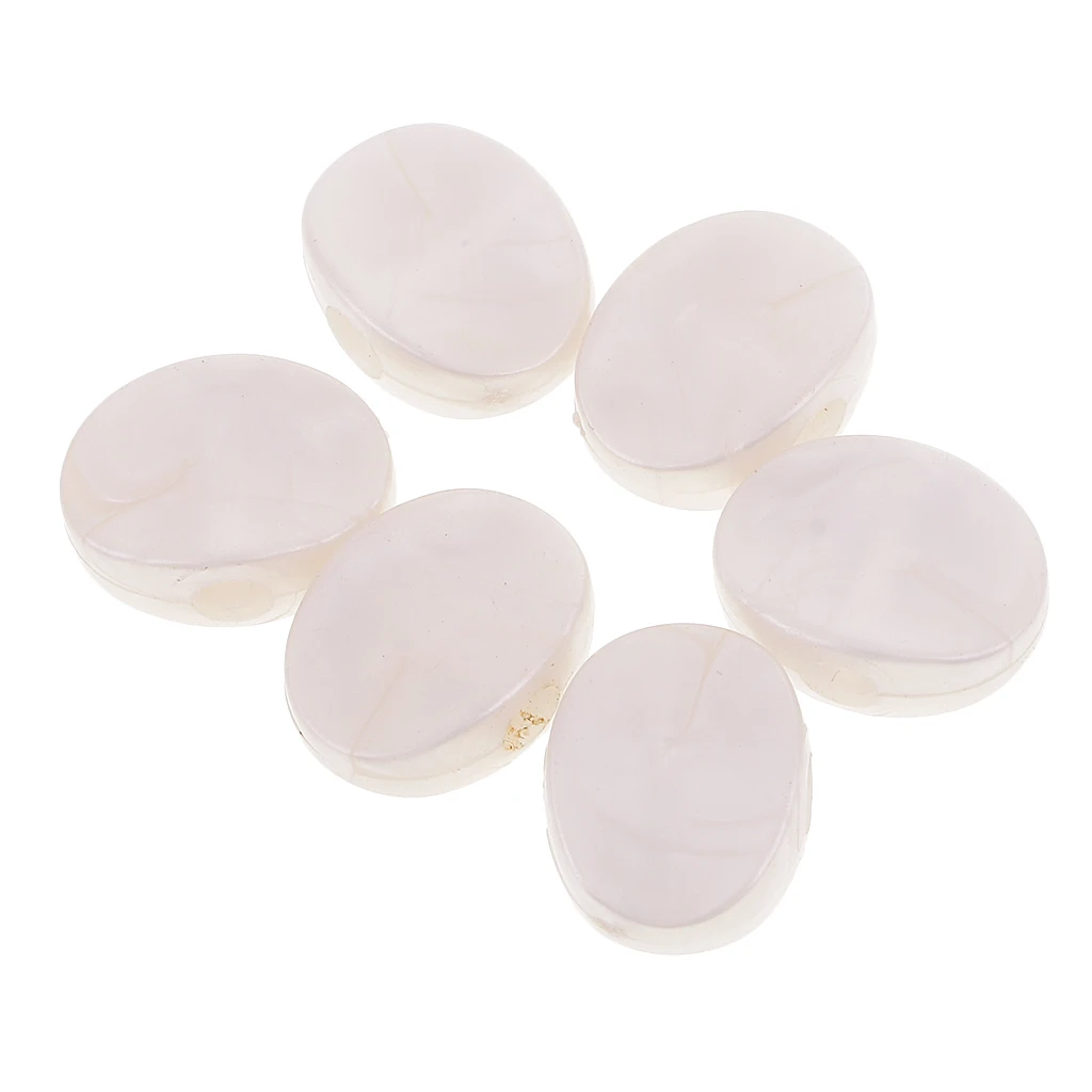 6 Pieces Pearl-white Color Plastic Acoustic Guitar Tuner Tuning Key Button Cap Machine Heads