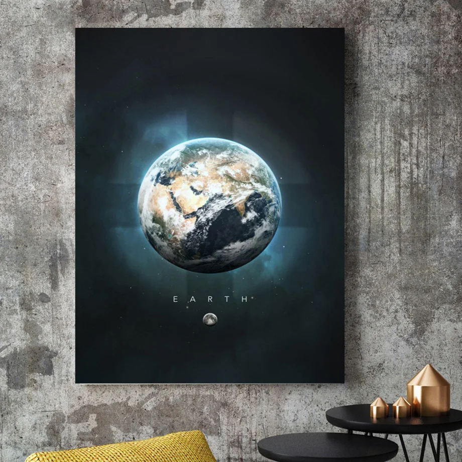 Planet Earth Jupiter Mercury Uranus Mars Nordic Posters And Prints Wall Art Canvas Painting Wall Pictures For Living Room Decor