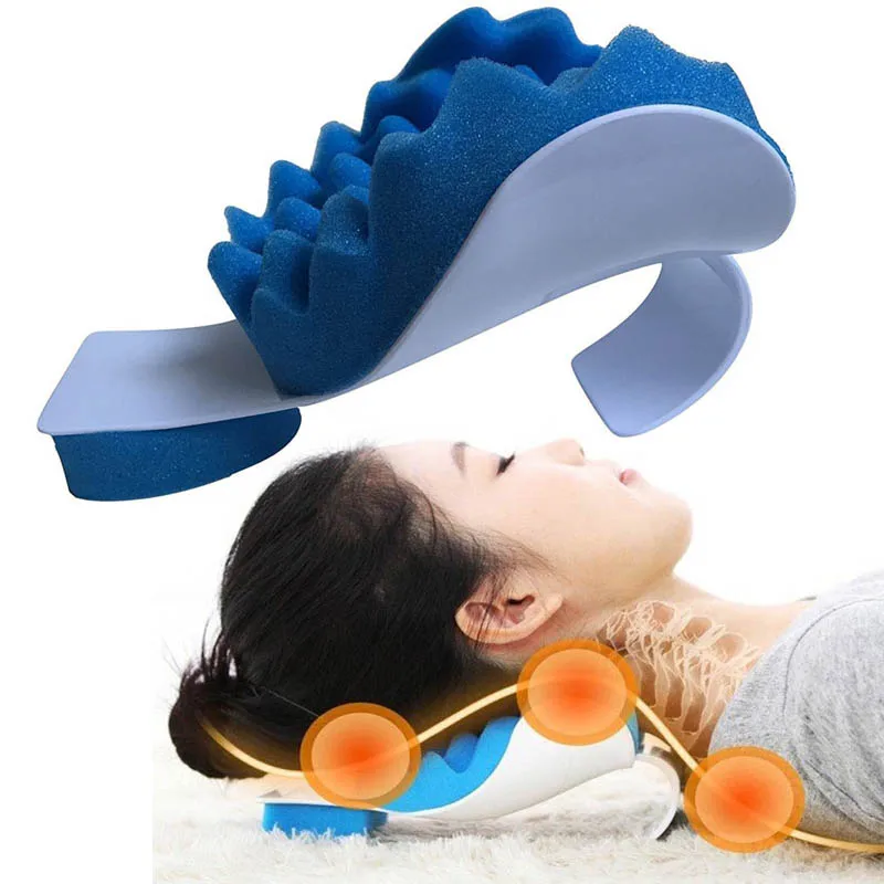 Travel Neck massage Pillow Theraputic Support Tension Reliever Neck Shoulder Relaxer Massager Pillow Soft Sponge Releases Muscle