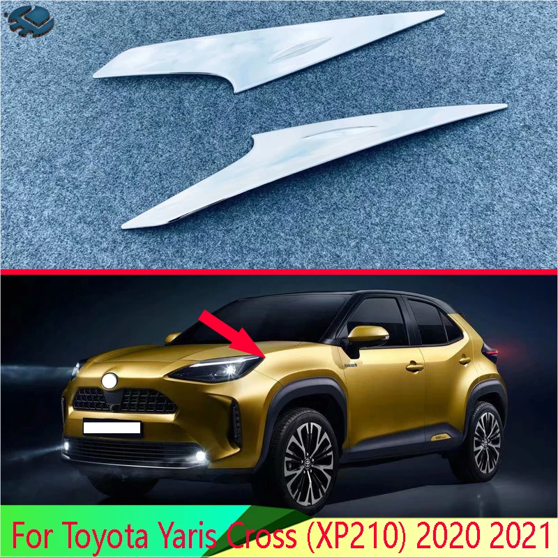 

For Toyota Yaris Cross (XP210) 2020 2021 2022 Car Accessories ABS Chrome Headlamp Lamp Eyebrow Trim Molding